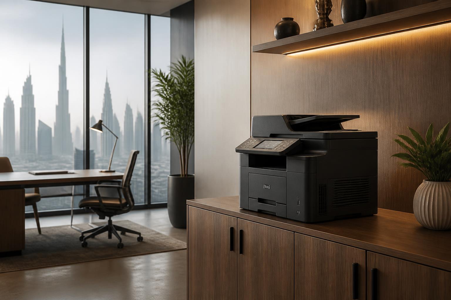 Office printer in a modern Dubai workspace